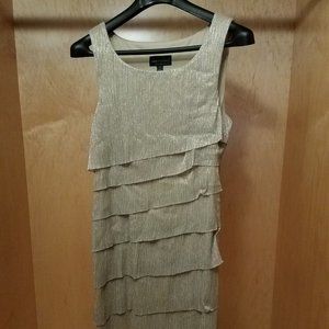Tan/Cream Cocktail Dress Midi Dress Size 16